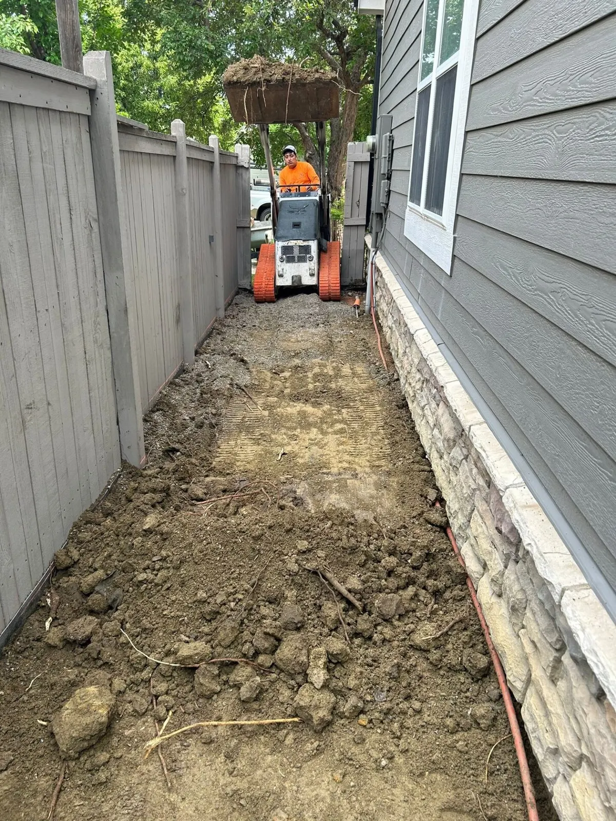 Side Yard Sidewalk and Walkway on Aruba Dr in Fort Collins, CO - before and after 1 — before