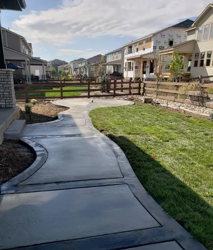 Curved Walkway with Color Bands