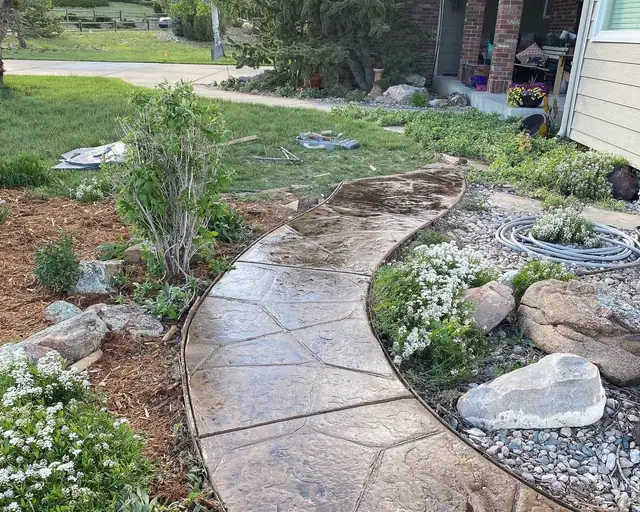 Stamped Flagstone Path