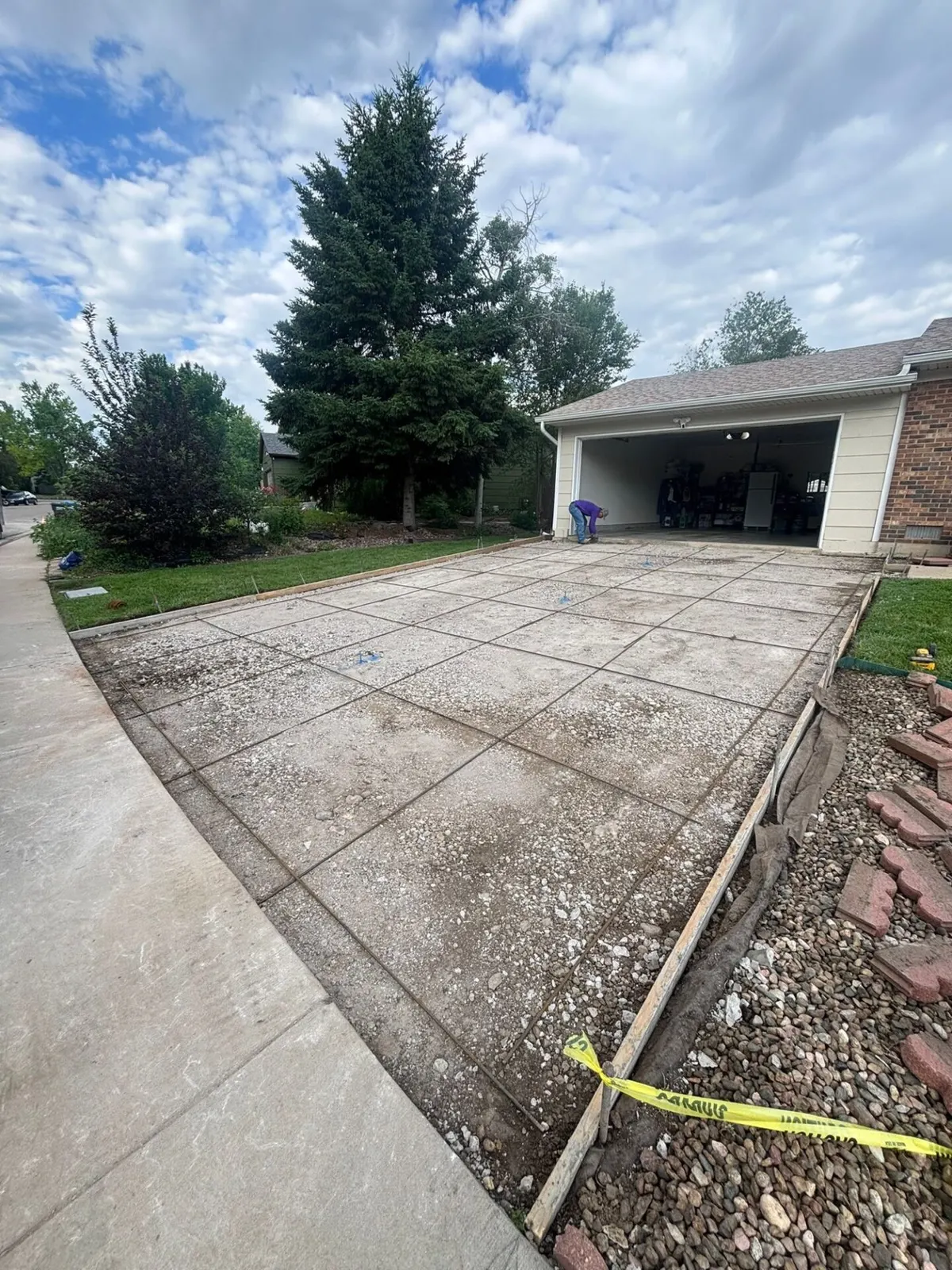 Broom-Finished Driveway Replacement in Fort Collins, CO - before and after 1 — before
