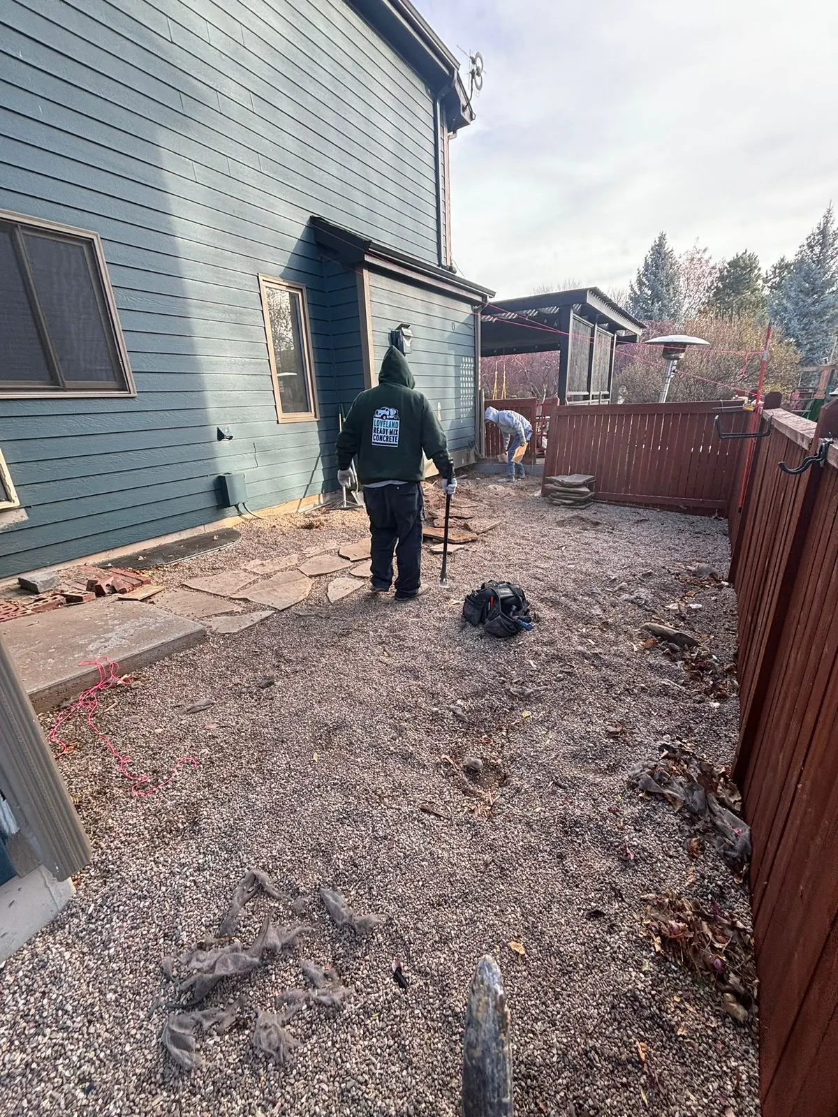 Backyard Patio and Drainage Fix on Snow Mesa Dr in Fort Collins, CO - before and after 1 — before