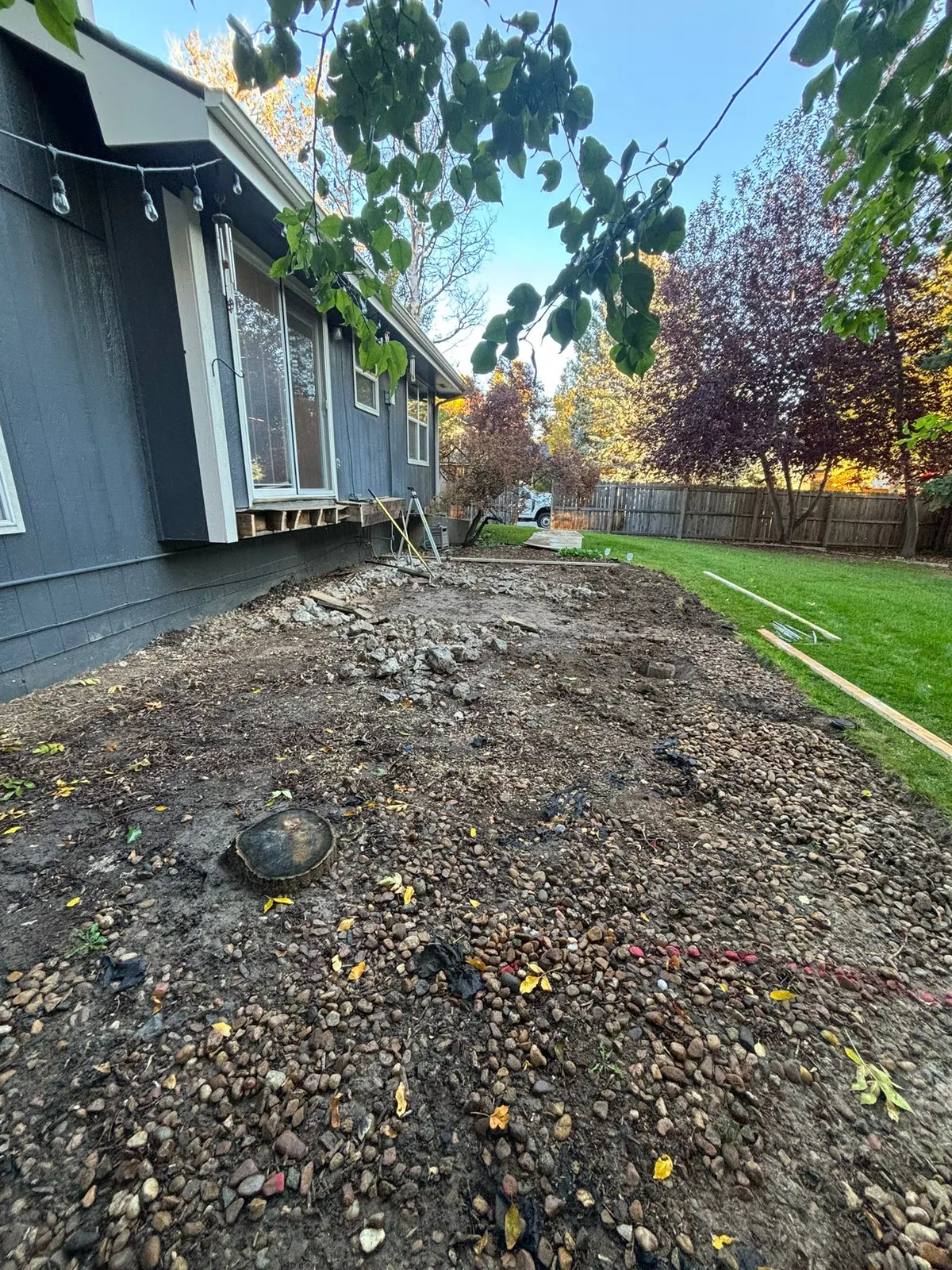 Stamped Patio with Steps and Border on Autumn Harvest Way in Fort Collins, CO - before and after 1 — before