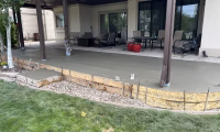 Concrete patio installation in progress, demonstrating the high-quality workmanship