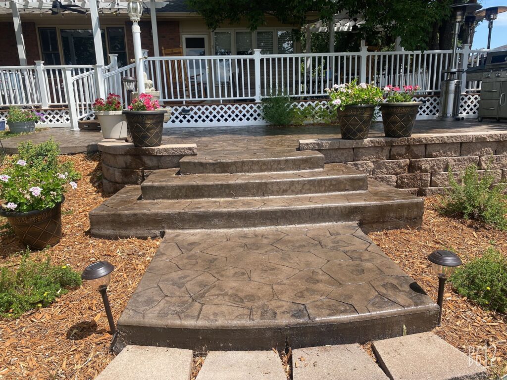 Stamped colored concrete