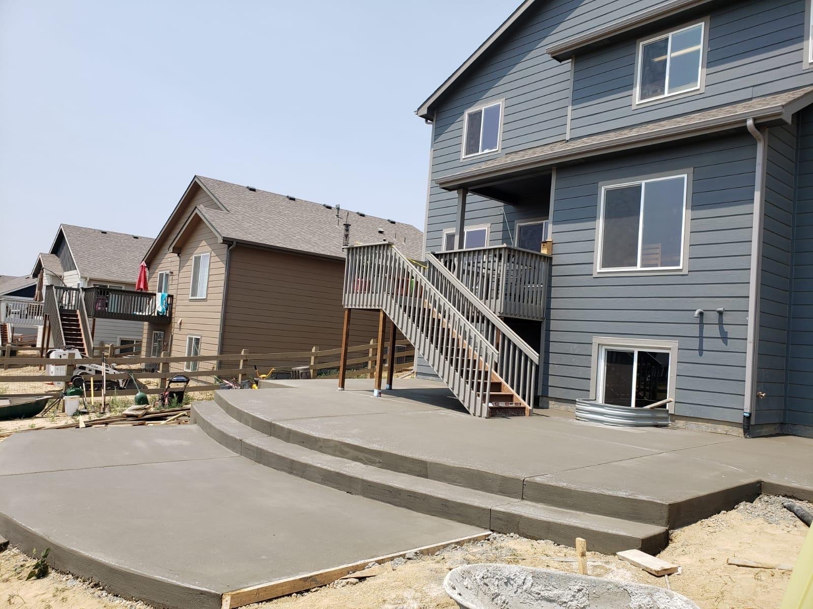 Concrete Patio with steps