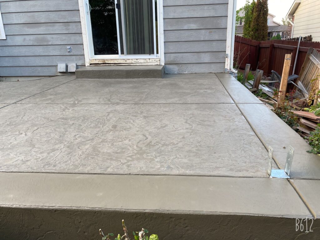 Concrete patio installed in Wellington, CO