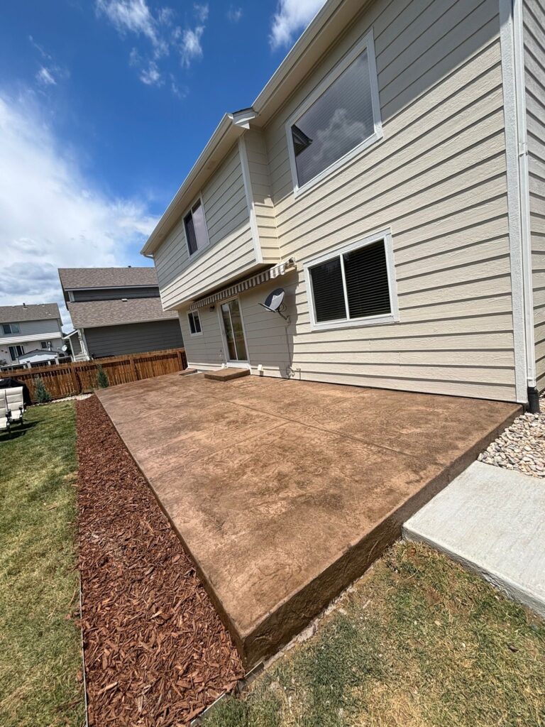 Freshly replaced concrete patio for a homeowner in Loveland, CO