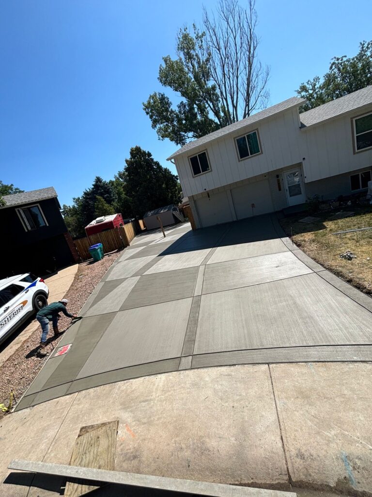 New concrete driveway