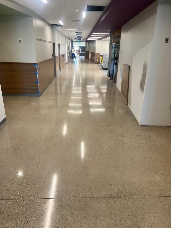 Polished concrete floor in Denver Metro, with a sleek and durable finish